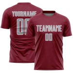 Sublimation Jersey Sports Geometric Crimson Gray-White Soccer Uniform Shape Custom Sublimation Jersey Sports Geometric Crimson Gray-White Soccer Uniform Shape Custom